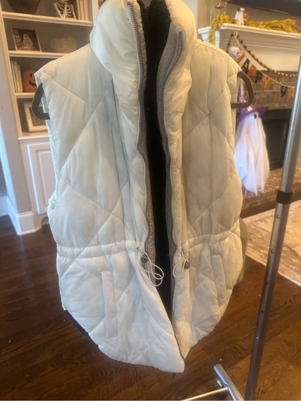 Free People Quilted Puffer Vest in White/Cream